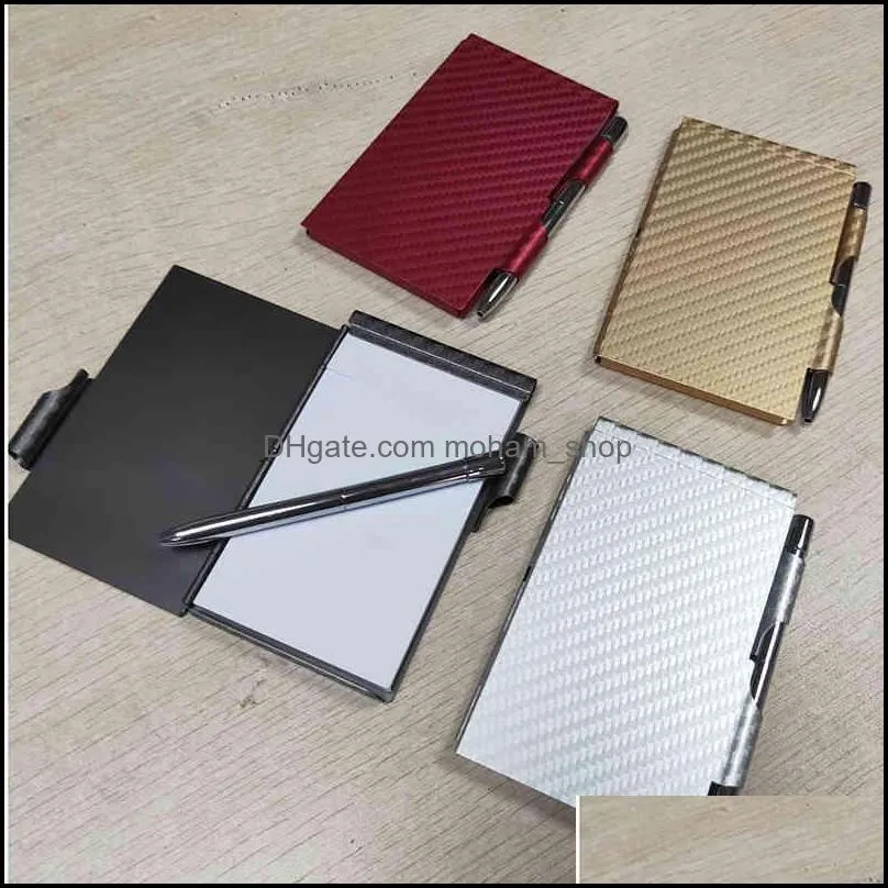 aluminum notes portable journal paper executive notebook hardcover stylish metal small notebooks office daily memo business gift