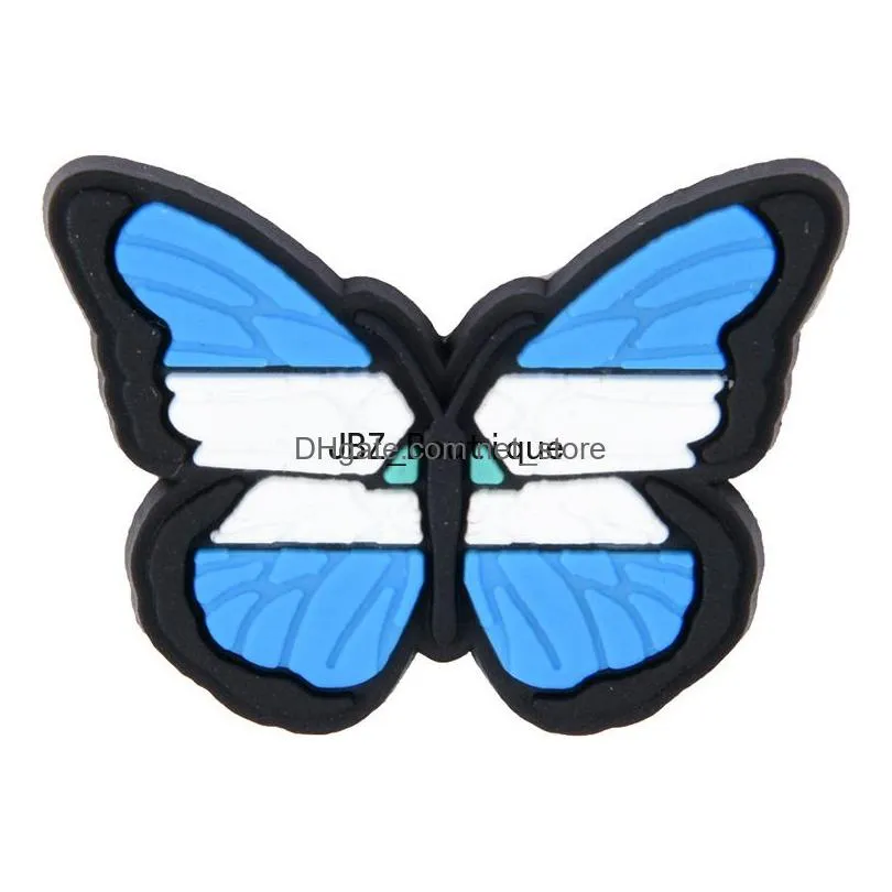 wholesale butterfly croc shoe charms parts accessories charm with buckle clog pins for teens girls adult gift
