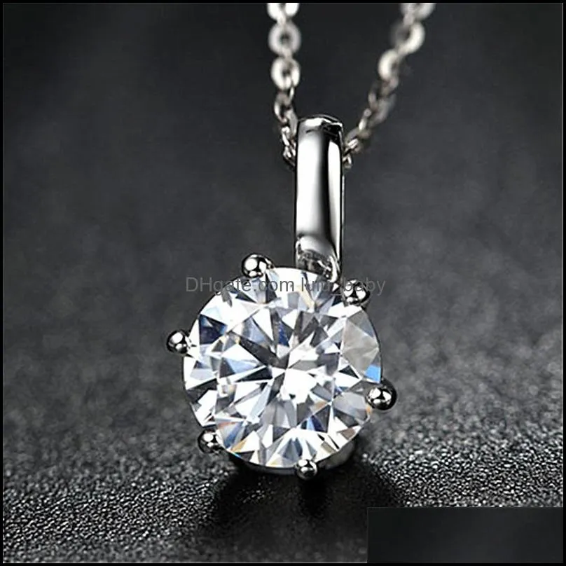 innovative and beautiful classic pendant necklace imitation moissanite claw inlaid loose diamond necklace