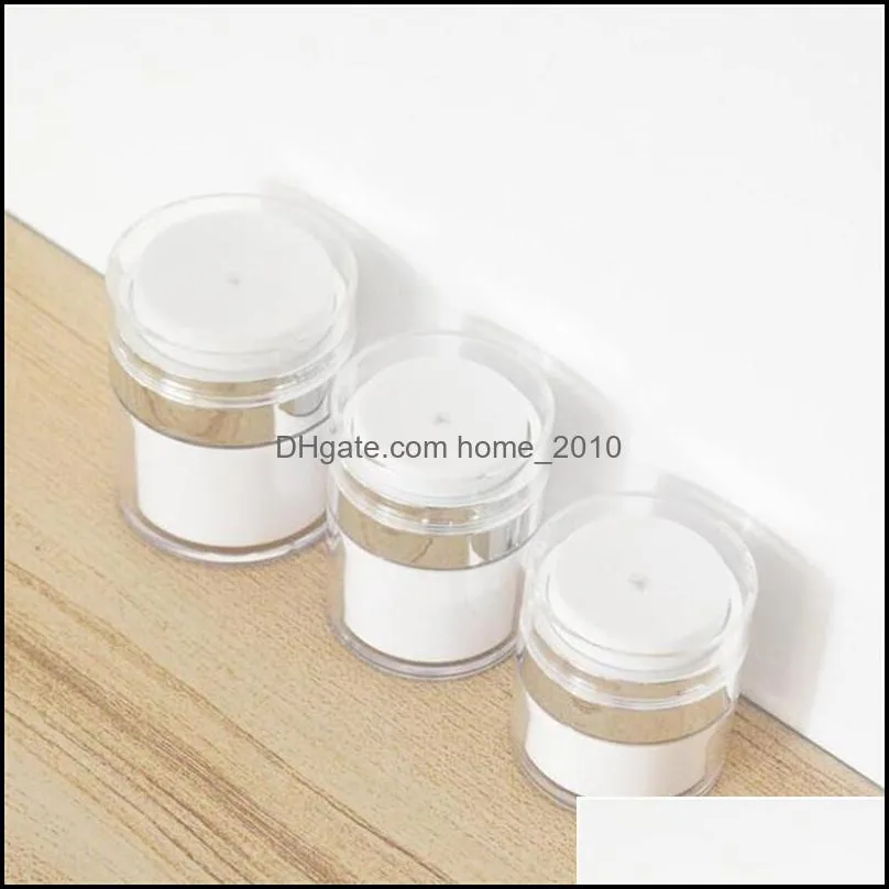 15 30 50 g ml bottles pearl white acrylic airless round vacuum lotion cream jar 0.5oz 1oz 1.7oz cosmetic press empty pump makeup container for packaging