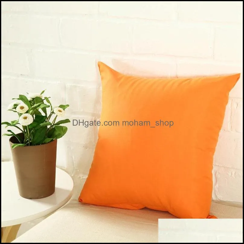 18x18inch sofa throw pillowcase pure color polyester white pillow cover cushion cover blank pillow case home decor gift customize dbc