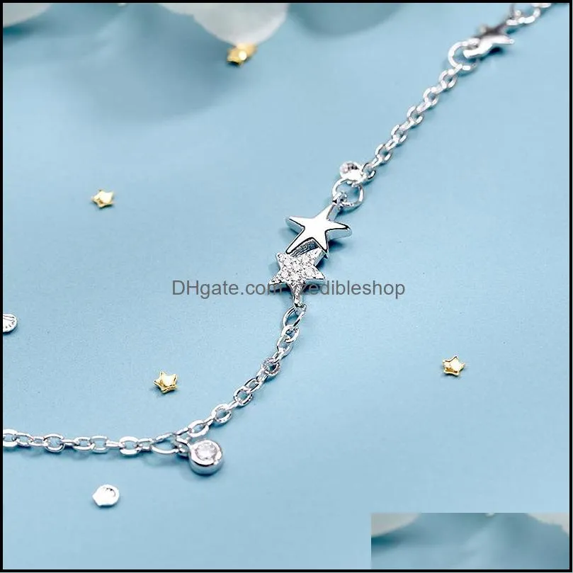  trendy crystal star bracelet for women lady girls beautiful jewelry pentagram crystal fivepointed star chain bracelet jewelry