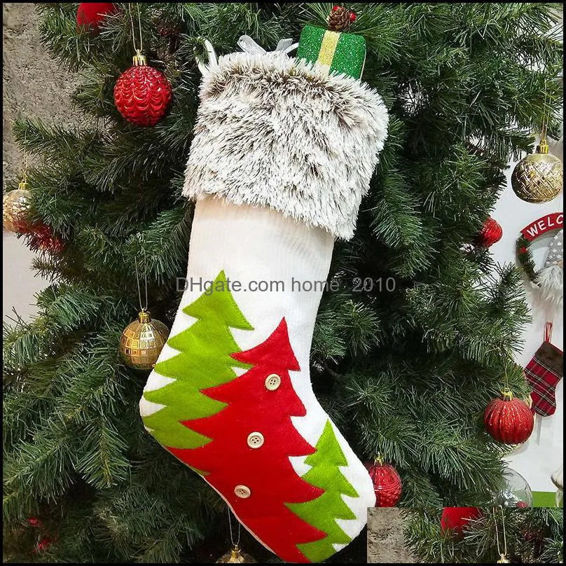 christmas stocking gift bags flannel non woven christmas xmas stocking large size plain decorative socks bag