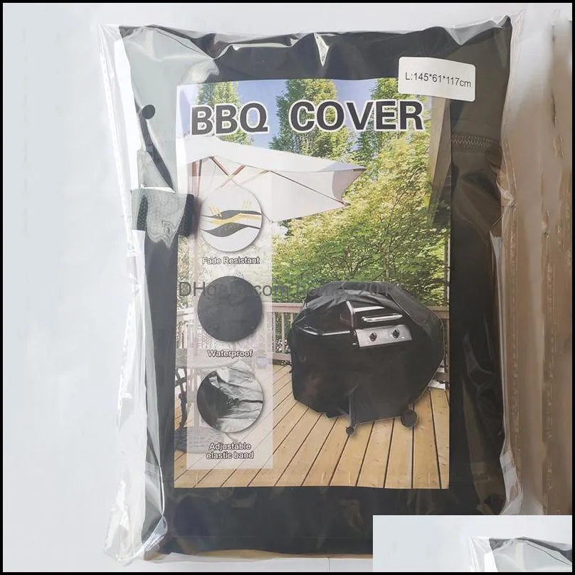 black waterproof bbq cover bbq accessories grill cover anti dust rain gas charcoal electric barbeque grill dbc vt0236