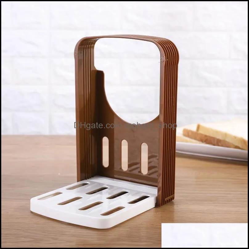 baking pastry tools 1pcs bread slicer rack toast cut assist adjustable ctutter sandwich maker plastic guide portable kitchen bakery