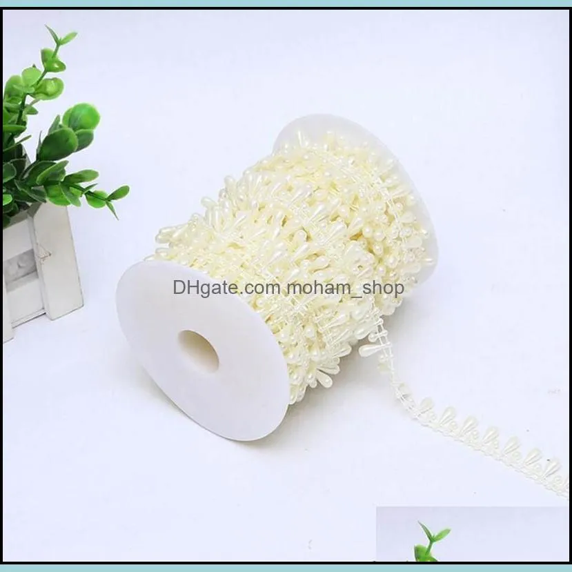 15 meters ivory/white teardrop beads garland string for wedding holiday centerpiece scene