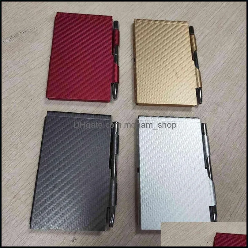 aluminum notes portable journal paper executive notebook hardcover stylish metal small notebooks office daily memo business gift