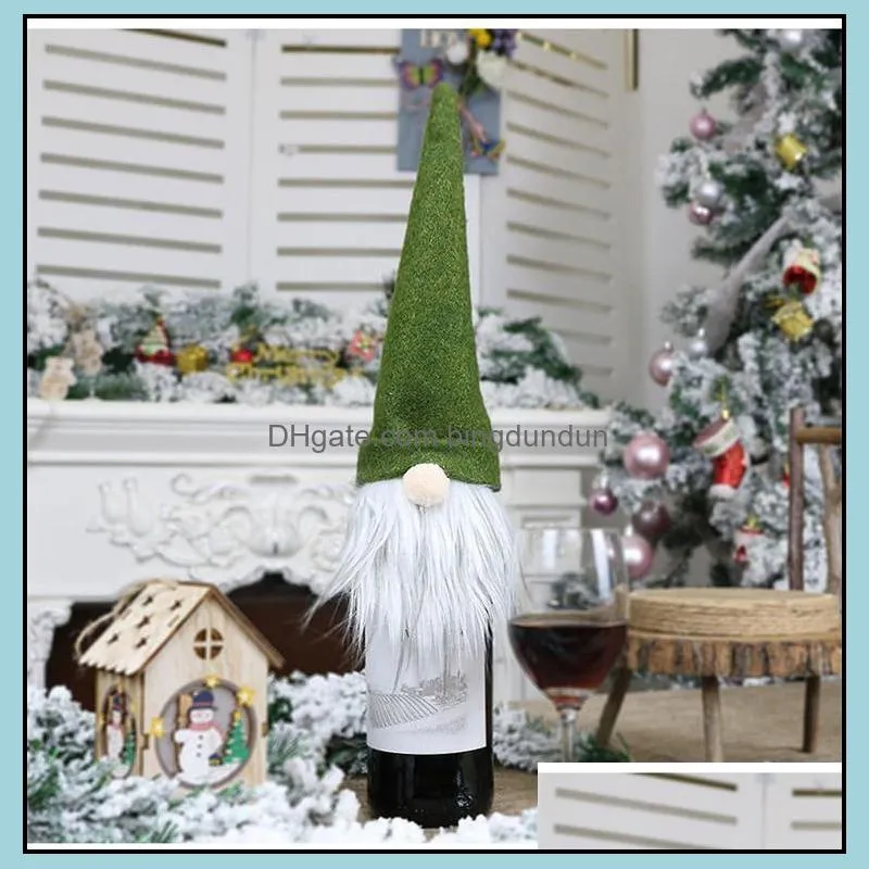 christmas faceless doll wine bottle case nordic land god santa claus champagne bottle cover new year decoration