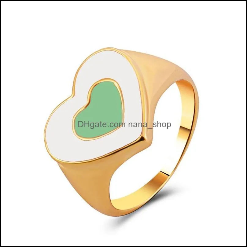 ring instagram vintage style double layer cute colourful love heart rings for women girls jewelry accessories gift c3