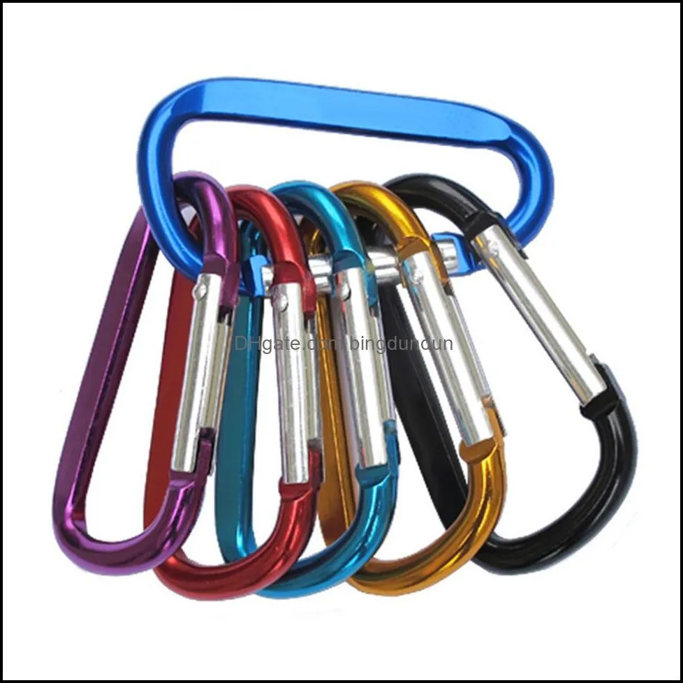 carabiner ring keyrings key chains outdoor sports camp snap clip hook keychain hiking aluminum metal convenient hiking camping clip on