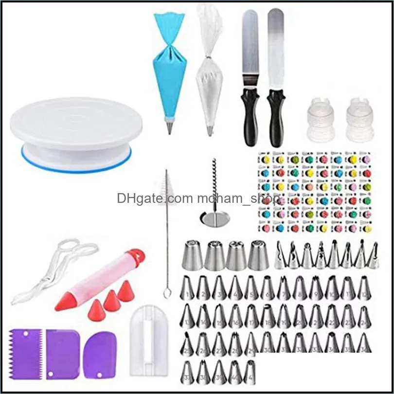 baking pastry tools cake decorating supplies 175 piece turntable diy set fondant mouth