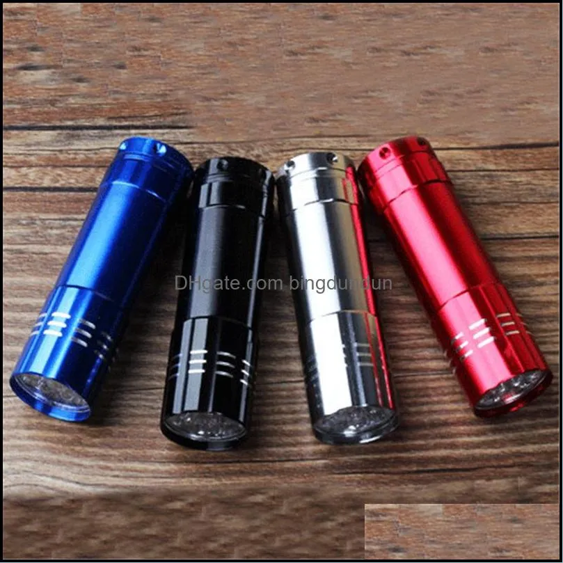 mini uv 9 led flashlight violet light 9 led uv torch light lamp battery ultraviolet flashlight for antifake money detector urine