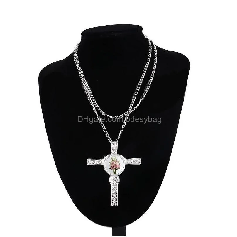 thermal transter sublimation blanks necklaces diy heart wing cross pendants designer jewelry diy silver plated christmas valentines day for women choker