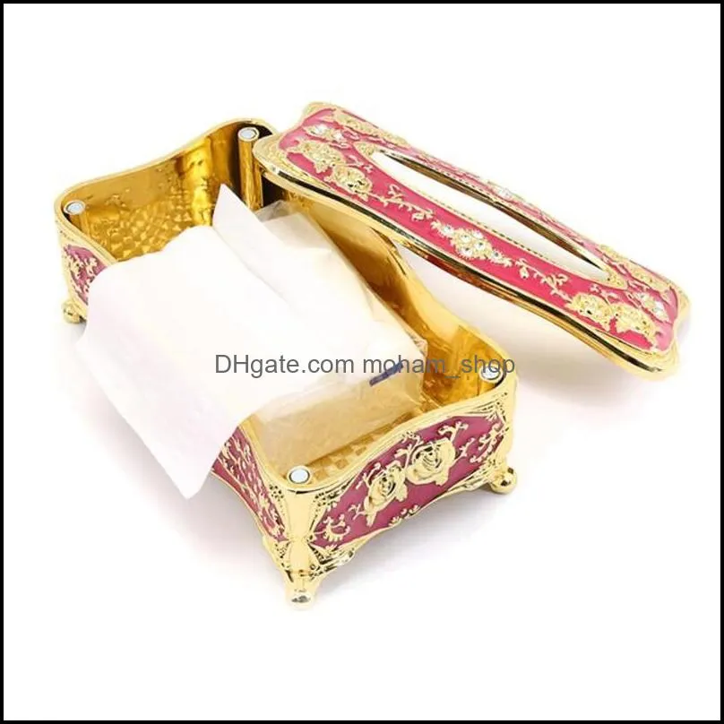 15 types european retangle napkin paper organizer for bathroom toilet holder luxury vintage style storage box