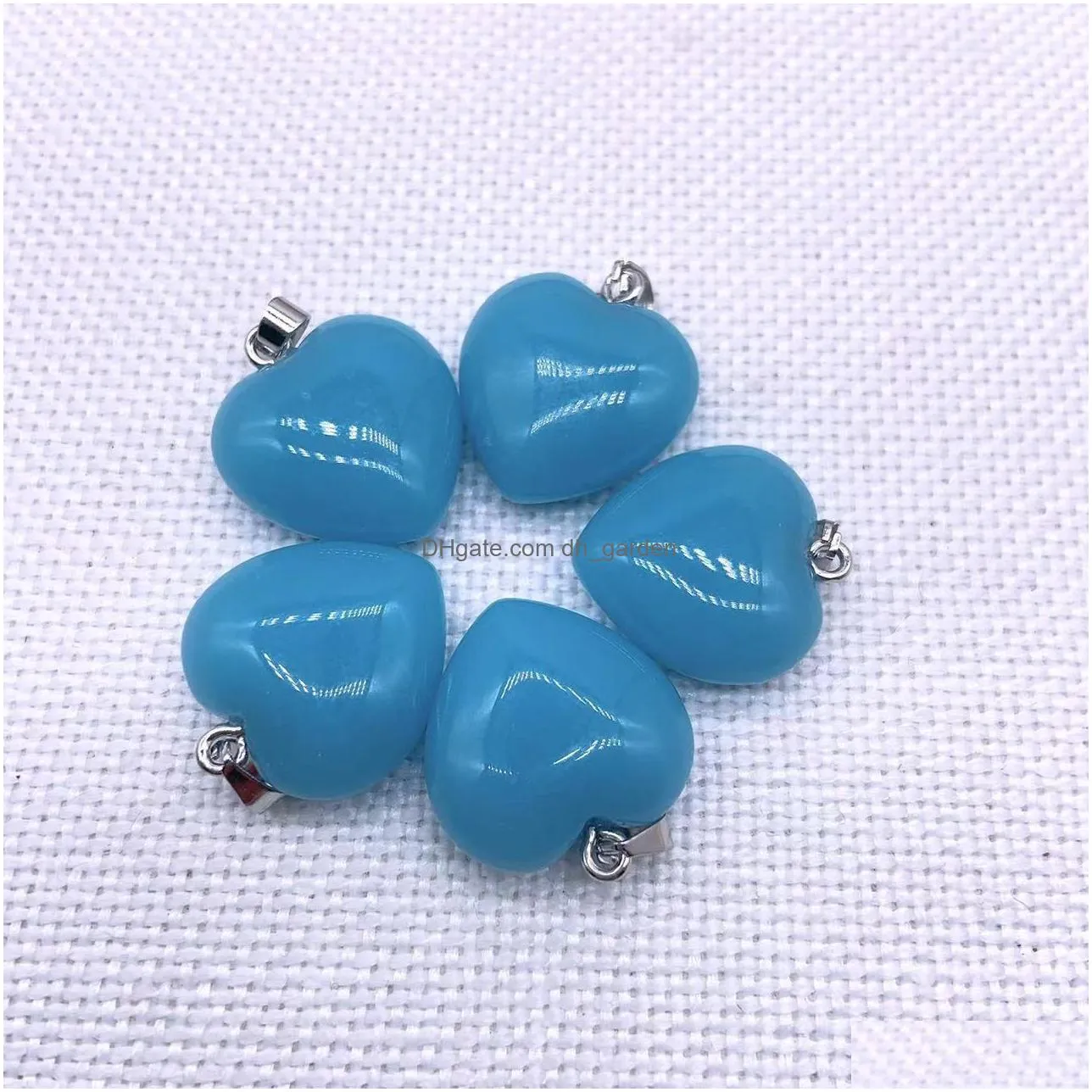 love heart luminous crystal stone charms glow in the dark stones pendant for necklaces jewelry making women men 20x9mm