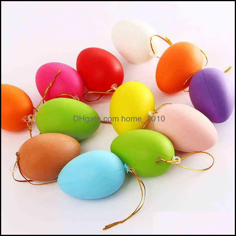 12pcs/set 4cm plastic easter egg party happy decorations colorful painted bird pigeon eggs diy craft kids gift favor home decor