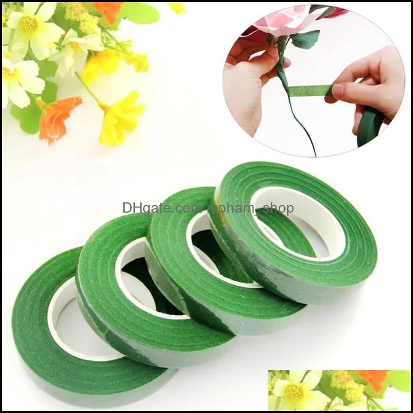 12mm floral stem tape corsages buttonhole artificial flower stamen wrap florist green tapes nylon supplies