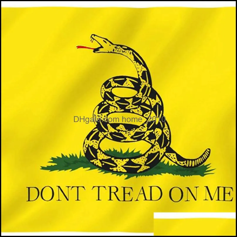 3x5ft yellow snake gadsden state flag tea party dont tread om me flag banner home garden decoration 90x150cm snake flag