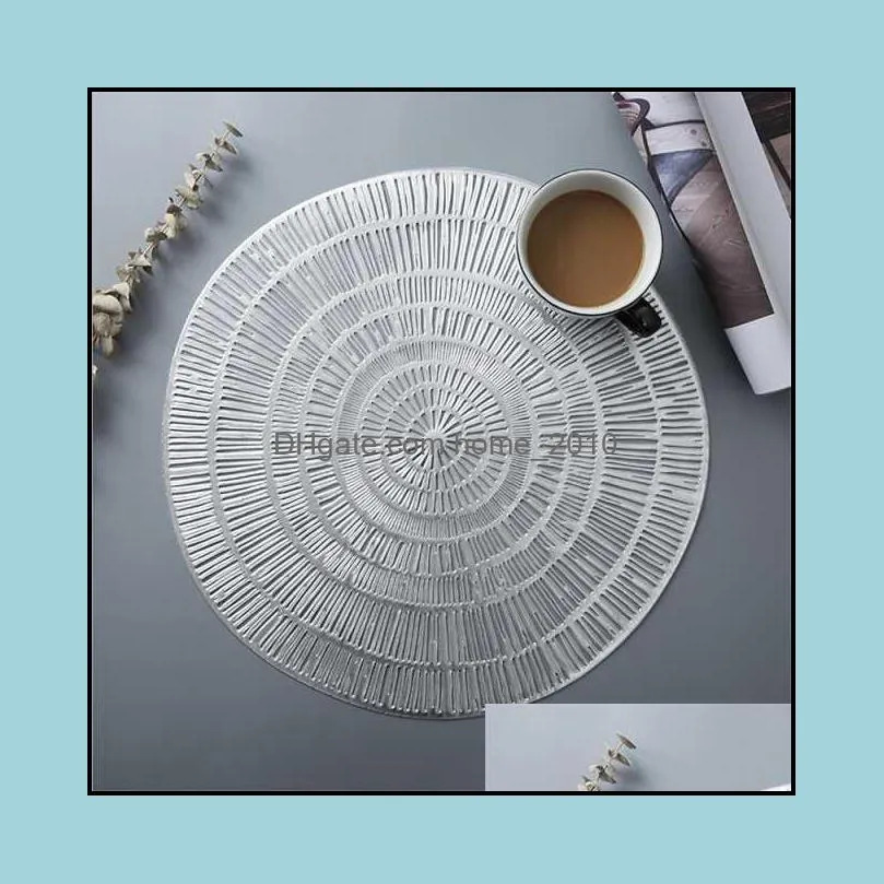 6/4 piece kitchen table mat pvc round cup holder isolation nonslip rug westernstyle