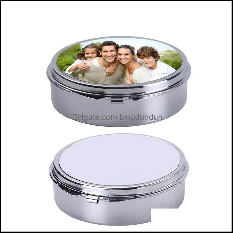 party favor sublimation metal jewelry box stainless steel round packaging box diy small item boxes