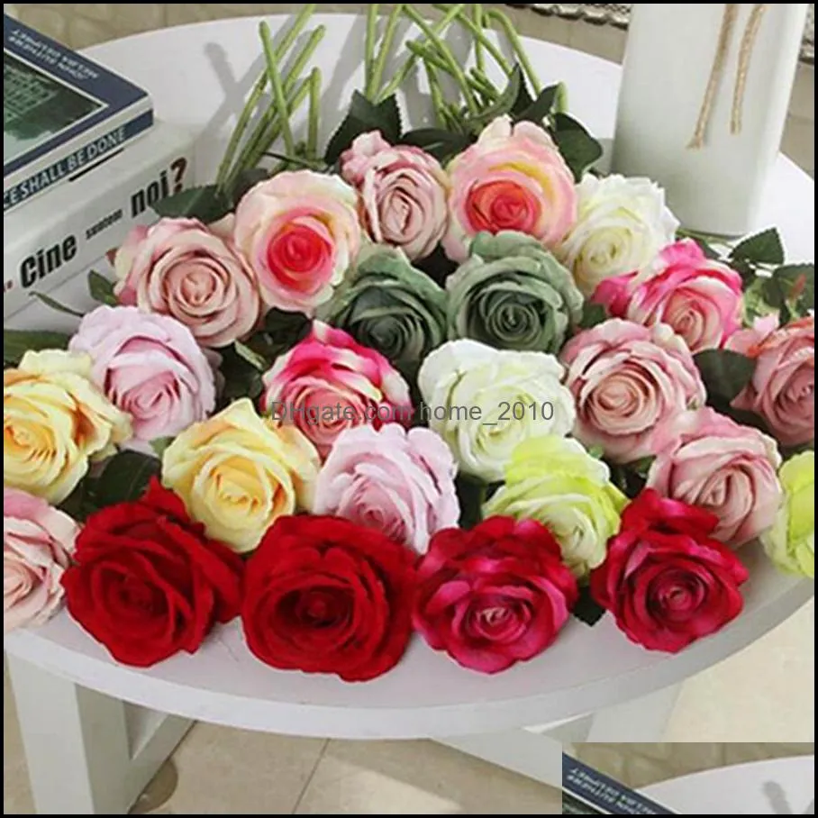 single beautiful rose peony artificial silk flowers diy bouquet home party spring wedding decoration marriage fake flower dh0914