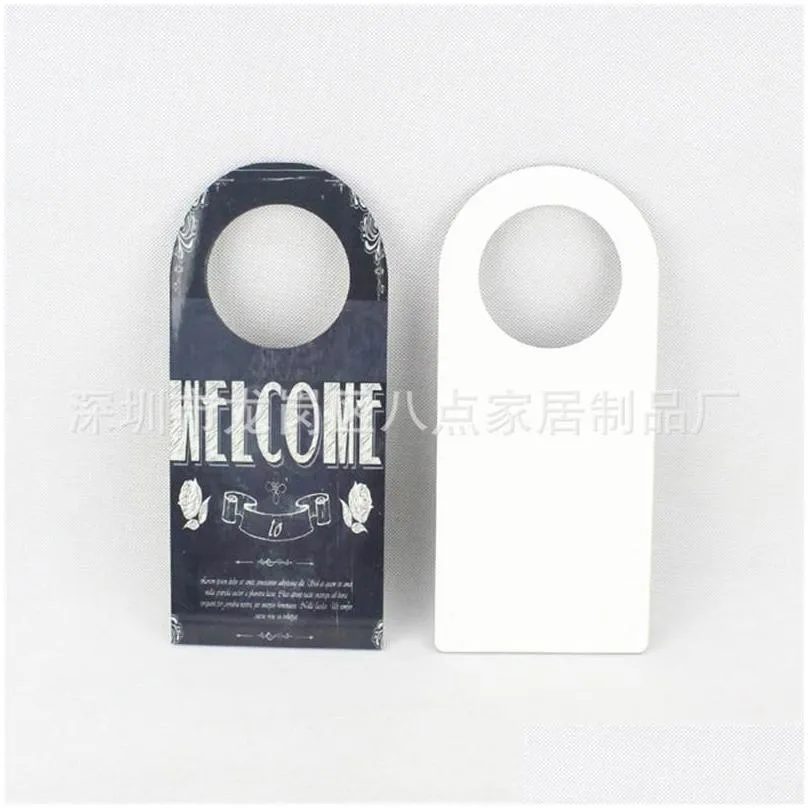wooden made building supplies energy saving dye sublimation mdf board gate knock decoration hanging sign no disturb door hangers 752