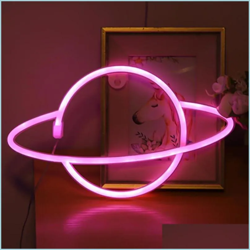 planet shaped high brightness colorful led light neon sign lamp creative and charming lightweight for wedding