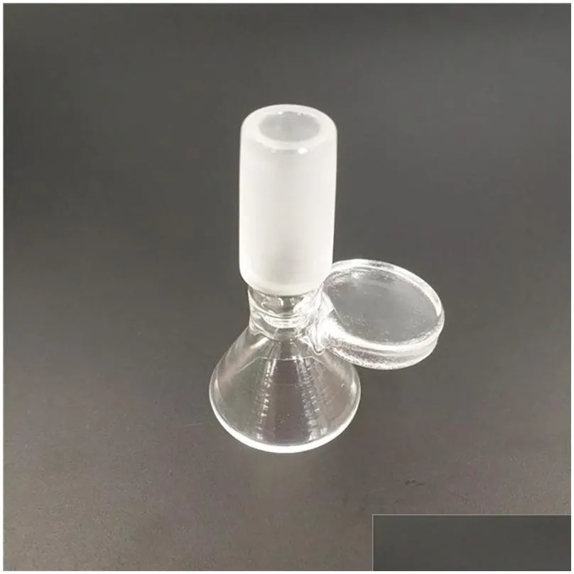 14mm male glass bowls with round cake pyrex smoking pipes clear thick glass tobacco bowl dab rig percolater bong female adapter transparent smoke tools