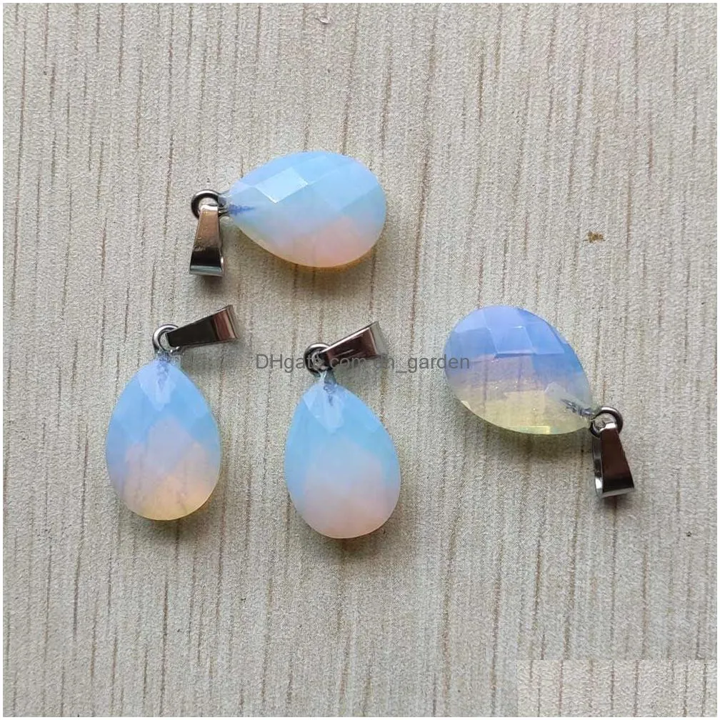 fashion assorted natural stone section water drop charm pendants for jewelry accessories making wholesale