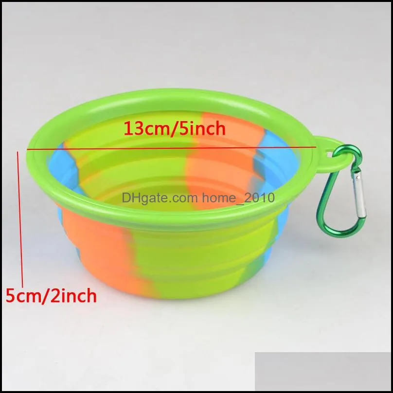 camouflage collapsible pet bowl dog cat travel feeding bowl water dish feeder silicone foldable portable dog pet bowls with hook