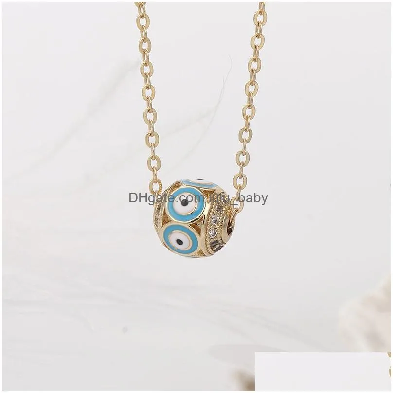 fashion jewelry evil eye necklaces for women blue eyes bead pendant geometry choker chain necklace