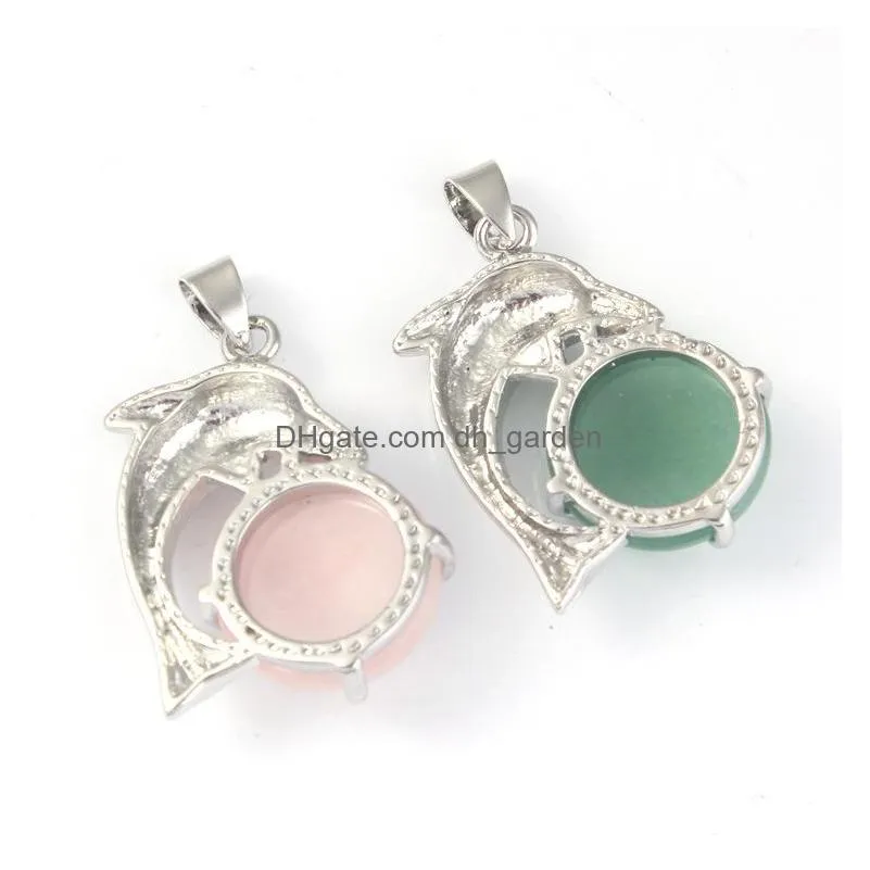 natural gem stone charms  shape pendants opal crystal rose quartz diy necklaces jewelry making wholesale