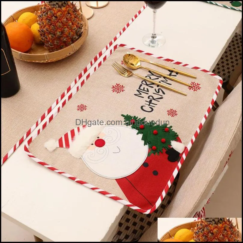 4pcs decorative table christmas placemat dining adornments