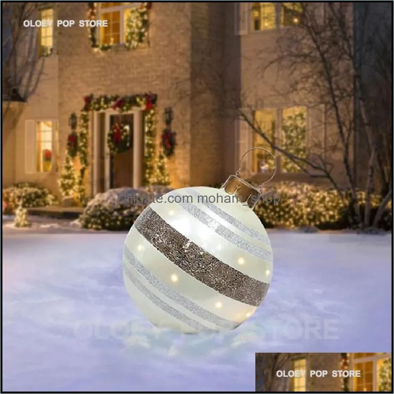 60cm christmas ball outdoor atmosphere tree ornament pvc inflatable toy gift home decorations xmas 2022 year supplies