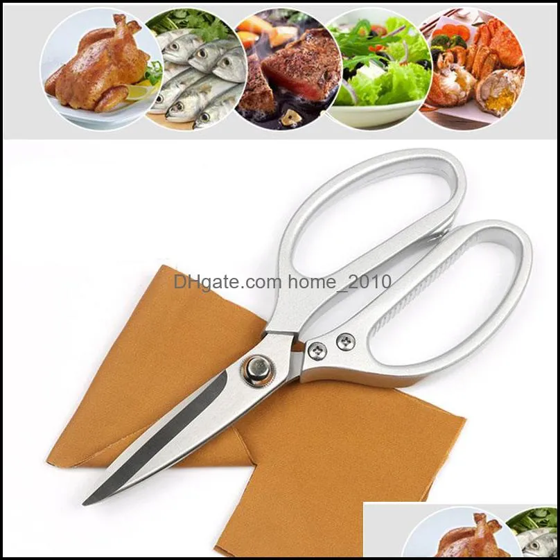 aluminum handle kitchen food scissors multifunction poultry chicken bone fish strong shears home use vegetables food scissors dh1462