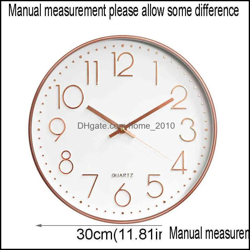 12 inches round mute digital scale wall clock 3d living room bedroom walls clocks home rooms decor hanging punch vtmeb1205