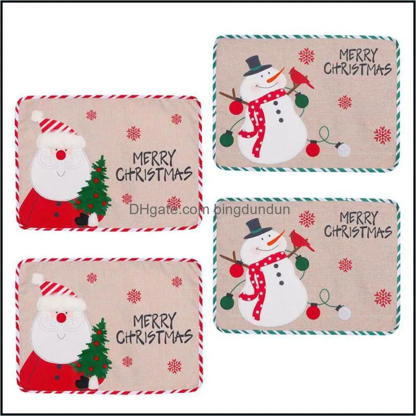 4pcs decorative table christmas placemat dining adornments