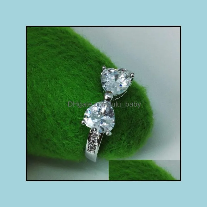 wedding rings wholesale korean fashion zirconia rhinestone cz rings heart australian crystal diamond ring