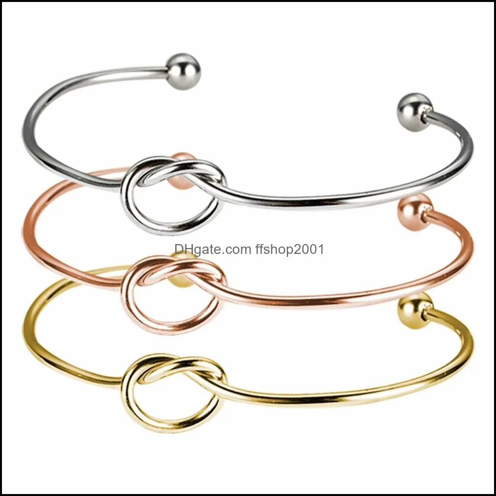 stainless steel knot bracelet rose gold silver gold color bangle heart charm bracelet love bangles can engrave name bridesmaid wedding