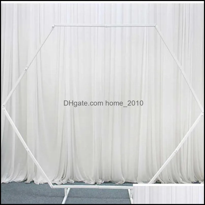 wedding props hexagonal arch white gold iron shelf backdrop decor stage flower stand wrought diamond archeparty