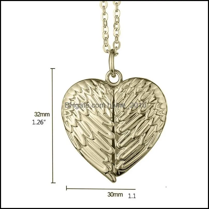 sublimation blanks necklace decorations locket fashion angel wings transfer printing heart shape consumables for diy jewelry making p o pendant