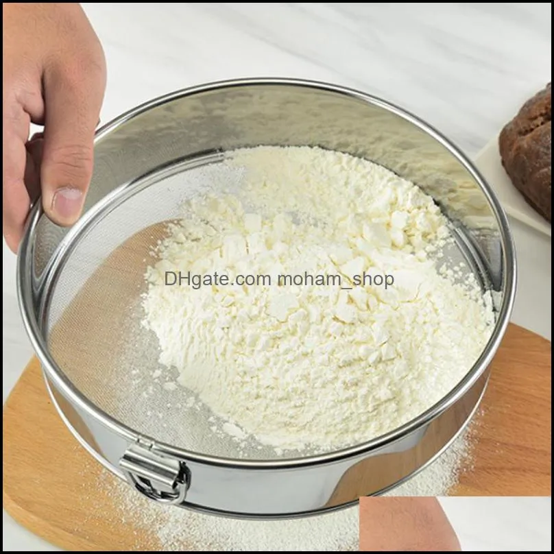 stainless steel manual flour sieve granulated sugar milk powder soy using kitchen pastry baking filter creative tools 