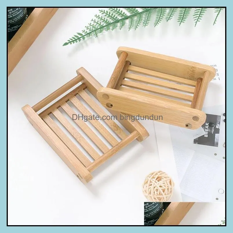 soap dish holder wooden natural bamboo soap dish simple bamboo soap holder rack plate tray round square case