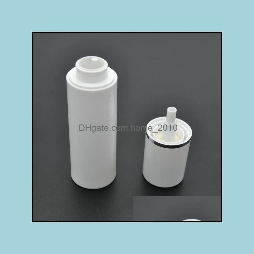 15ml 30ml 50ml white empty vacuum airless plastic lotion cream container travel pump bottle refillable cosmetic dispenser pp packing