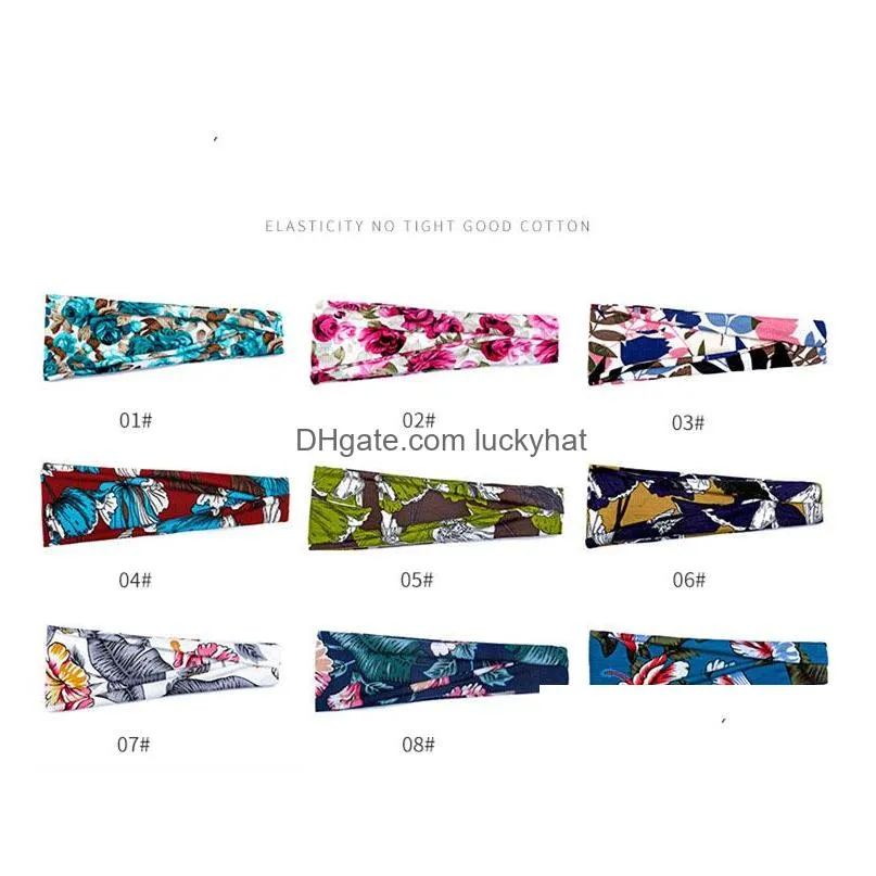 womens florals sports headband absorption band antisweat ladies wide brimmed headband 64 colors