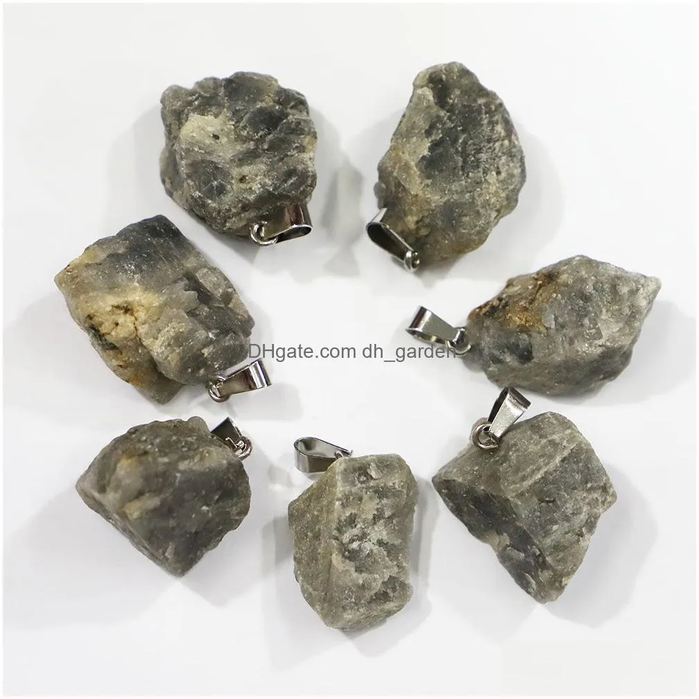 natural stone raw ore charms quartz druzy crystal reiki irregular rough pendant diy fashion jewelry making accessories