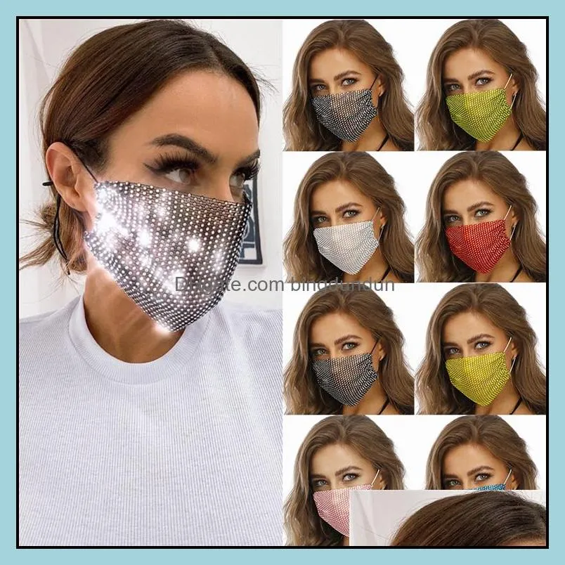  dhs diamond mask colorful mesh masks bling diamond party mask rhinestone grid net mask washable sexy hollow masks for women girl