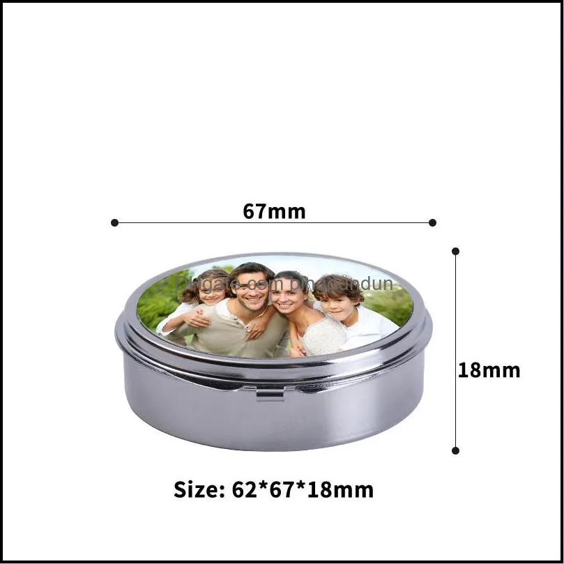 party favor sublimation metal jewelry box stainless steel round packaging box diy small item boxes