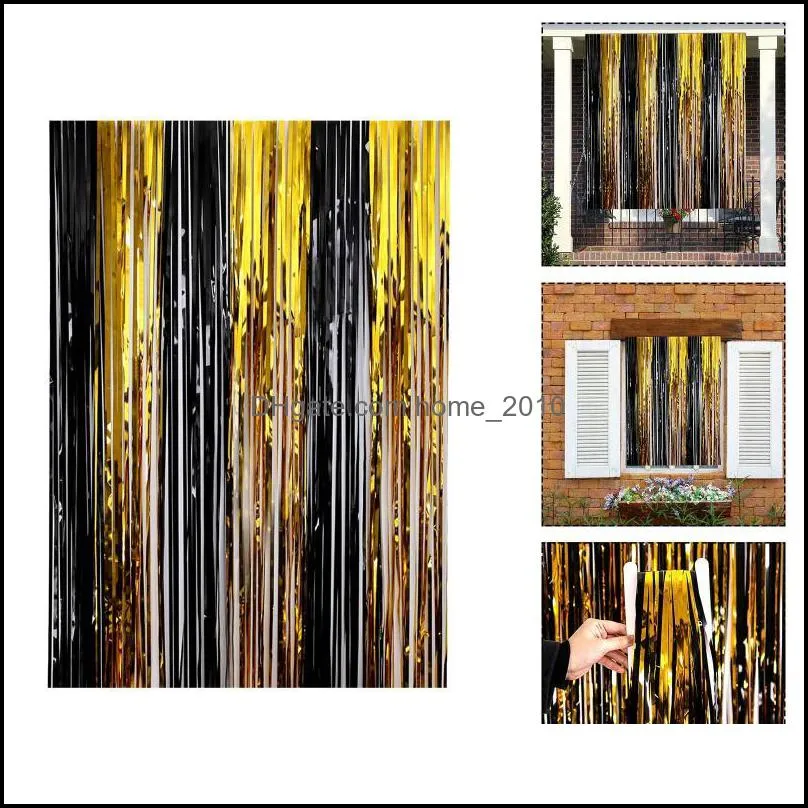 festive decorations 1x4m niello rain curtain pozone tinsel foil birthday wall drapes po zone backdropparty