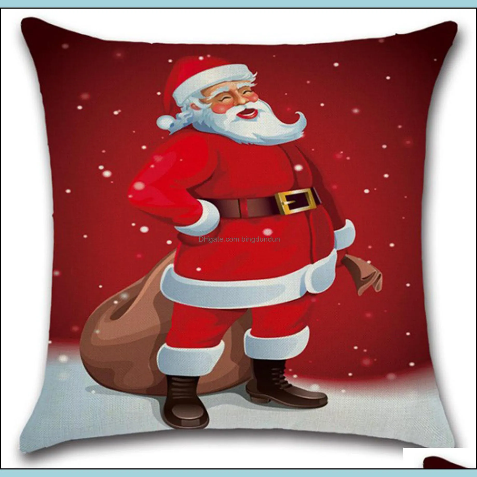 santa claus crystal ball pillow cushion cover cross border popular car decorative pillow case